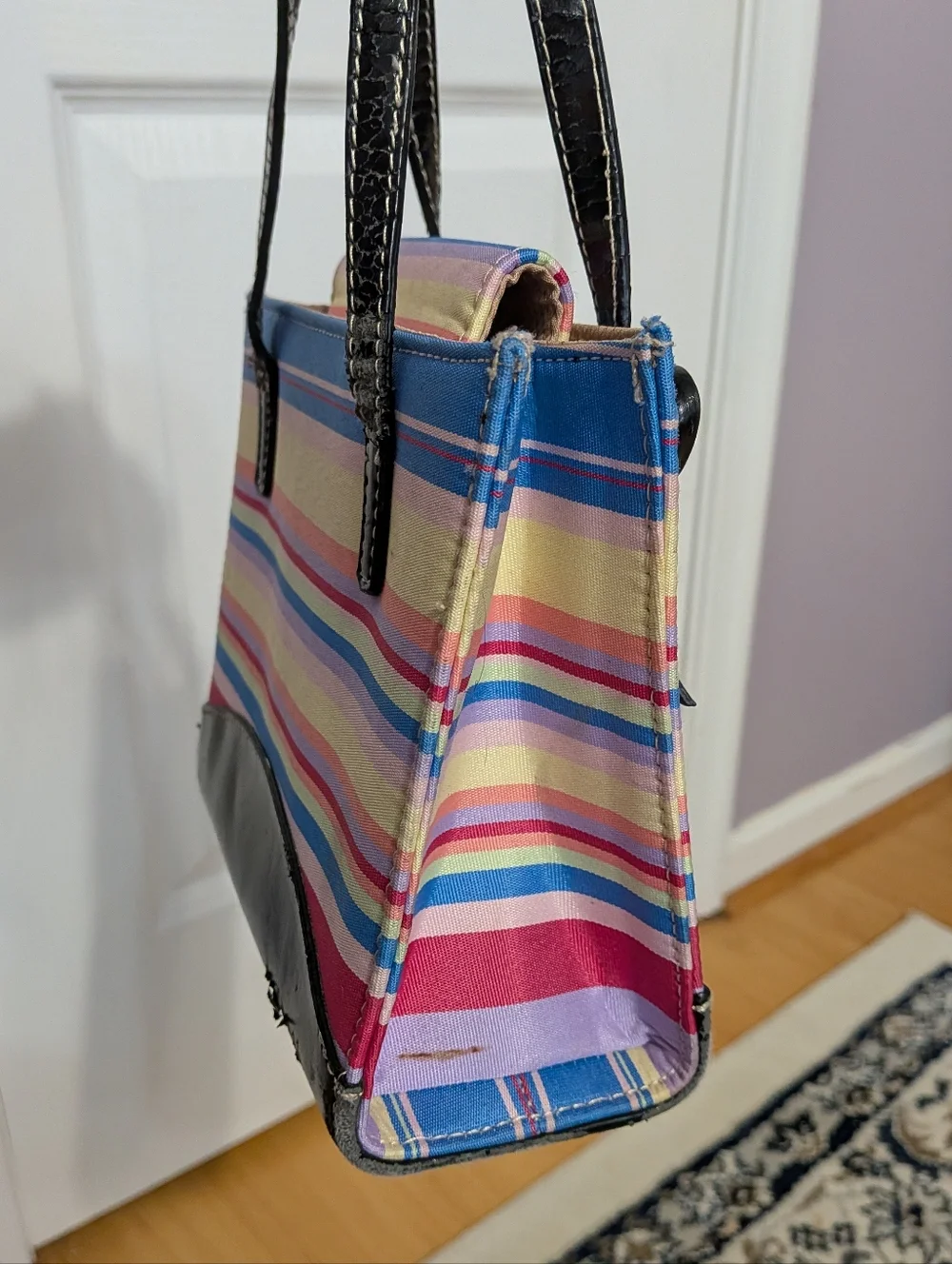 kate spade Multicolor Striped Canvas Tote